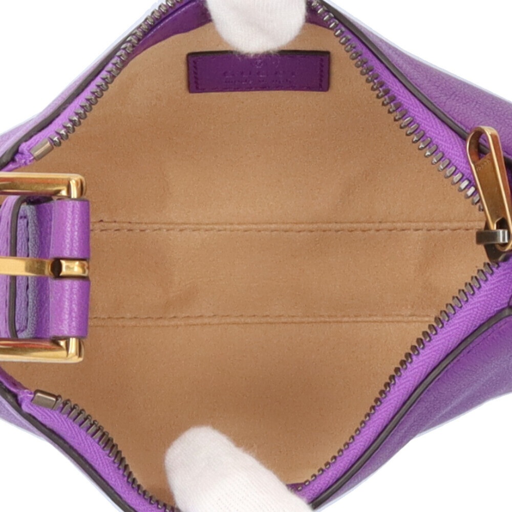 GUCCI Authentic Purple Leather GG Marmont Bag - Picture 7 of 7